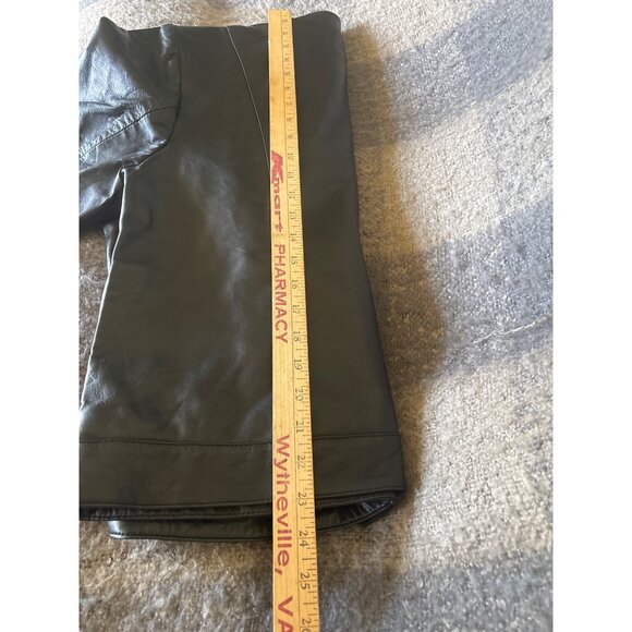 EXCELLED Womens Black Leather Moto Jacket Zippered Pockets & Sleeve Sz M NWT - Picture 13 of 15